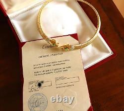 1990 Cartier Panthere 18k Tricolor Gold & Diamond Necklace Box COA