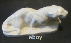 Antique CARTIER Earthenware tbe panther crackle glazed art deco panther