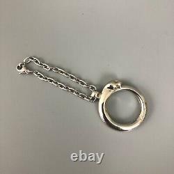 Auth CARTIER Stainless Steel PANTHERE Circular PANTAIL Keychain Keyring Charm