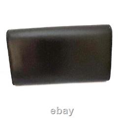 Auth Cartier Panthere Black Leather Long Wallet