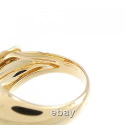 Auth Cartier Panthere Ring Emerald Onyx 18k Yg Yellow Gold #49.5 W 14.0mm F/s