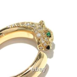 Auth Cartier Panthere de Cartier ring 18K Rose Gold Diamond Emerald Onyx RVU051