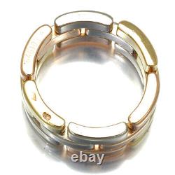 Auth Cartier Ring Maillon Panthere 3color 3-row EU53 18K 750 YG/WG/Rose Gold