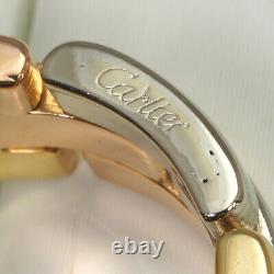 Auth Cartier Ring Maillon Panthere 3color 3-row EU53 18K 750 YG/WG/Rose Gold