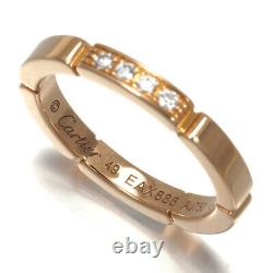 Auth Cartier Ring Maillon Panthere Diamond 4P EU49 18K 750 Rose Gold