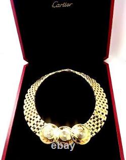 Authentic! Cartier Maillon Panthere Seven-Row 18k Yellow Gold Diamond Necklace