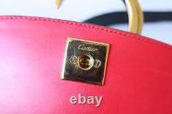 Authentic Cartier Panthere Leather Shoulder Bag Crossbody #20120