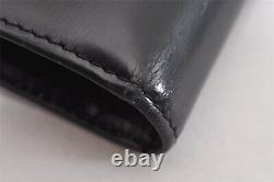 Authentic Cartier Panthere Long Trifold Wallet Purse Leather Black Box 7729G