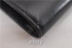 Authentic Cartier Panthere Long Trifold Wallet Purse Leather Black Box 7729G