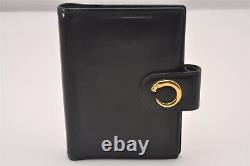 Authentic Cartier Panthere Vintage Agenda Notebook Cover Leather Black 0218I
