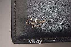 Authentic Cartier Panthere Vintage Agenda Notebook Cover Leather Black 0218I