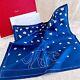 Authentic Cartier Silk Scarf Blue Panthere with Box VIP Gift Item 42 x 42 cm