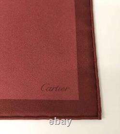 Authentic Cartier Silk Scarf Red Panthere Panther Panthere with Box VIP Gift Item