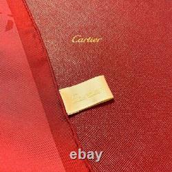 Authentic Cartier Silk Scarf Red Panthere Panther with Box VIP Gift Item Near Mint