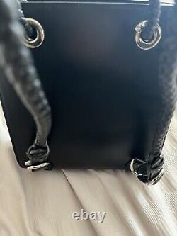 CARTIER Black Polished Leather Panther Logo Backpack Mint Condition