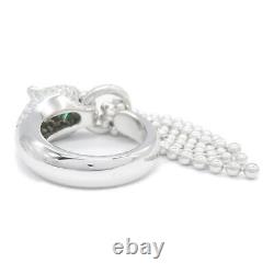 CARTIER PANTHERE de Ring 18KWG White Gold Emerald Used US size 5.5 #50 women