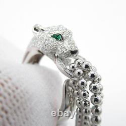 CARTIER PANTHERE de Ring 18KWG White Gold Emerald Used US size 5.5 #50 women