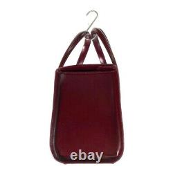 CARTIER Panther Panthere Hand Bag Leather Bordeaux Red Used With Dust Bag JPN