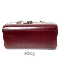 CARTIER Panther Panthere Hand Bag Leather Bordeaux Red Used With Guarantee card