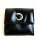 CARTIER Vintage Panthere Trifold Leather Wallet Compact Black Gold From Japan