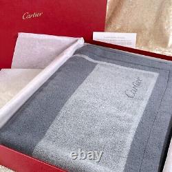 Cartier Blanket Large Blanket Wool Cashmere Silk Grey Panthere 175 x 125cm withBox