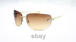 Cartier CT0266S Panthere sunglasses004 Gold/Brown gradient new