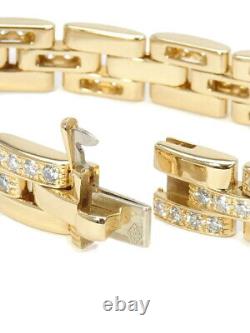 Cartier K18yg Mailon Panthere 3 consecutive bracelet half diamond #051