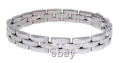 Cartier Maillon Panthere 18k White Gold 3 Row 8.5mm Wide Bracelet 7.25