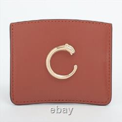 Cartier PANTHERE Leather Card Case Brown