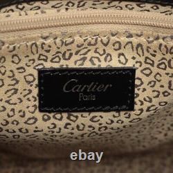 Cartier PANTHERE Leather Shoulder Bag Black No Signed Guarantee