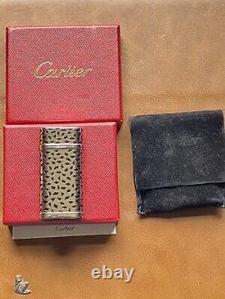 Cartier Panther Decor Spots Lighter Black Lacquer Palladium Finish Rare