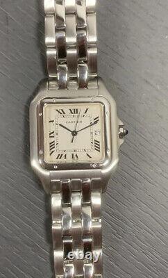 Cartier Panthere 1300 Jumbo large / steel watch /date / quartz / box & papers