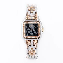 Cartier Panthere 18k White & Rose Gold Factory Set Diamonds Obsidian Stone