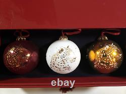 Cartier Panthere Christmas Ornament Set 3-Ornaments with Storage Case HTF Rare