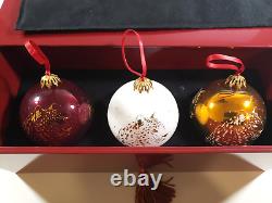 Cartier Panthere Christmas Ornament Set 3-Ornaments with Storage Case HTF Rare