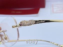 Cartier Panthere Diamond 0.9 CT Glasses Ref. CT0058O 100% Authentic Frames