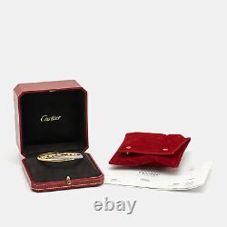 Cartier Trinity Panthere Diamond 18k Three Tone Gold Bangle Bracelet