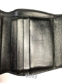 Cartier Vintage Panthere Trifold Calf Leather Wallet Compact CC Lady Purse Black