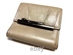 Cartier Vintage Panthere Trifold Leather Wallet Compact CC Lady Champagne Gold