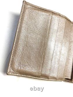 Cartier Vintage Panthere Trifold Leather Wallet Compact CC Lady Champagne Gold