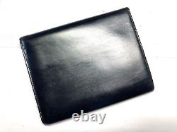 Cartier Vintage Panthere Trifold Leather Wallet Compact CC Lady Purse Black Gold