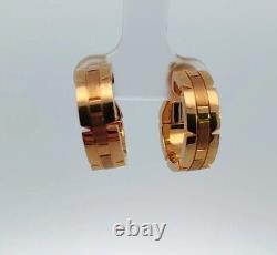 Designer Cartier Maillon Panthere 18k Yellow Gold Earrings Hoops #EI9567