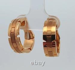 Designer Cartier Maillon Panthere 18k Yellow Gold Earrings Hoops #EI9567