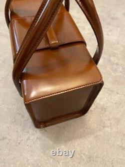 Genuine Cartier Panthere Hardware Calf Brown Leather Handbag