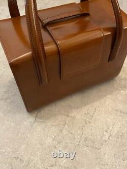 Genuine Cartier Panthere Hardware Calf Brown Leather Handbag