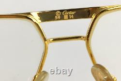MUST DE CARTIER PANTHERE GLASSES FRAMES VINTAGE ORIGINAL 80s GOLD NEW T8100116