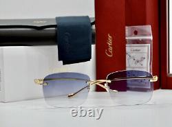 New CARTIER PANTHER Rimless Sunglasses Frame Golden Glasses
