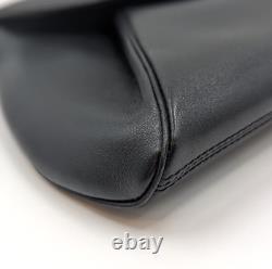 RANK-A Cartier Leather Panthere Clutch Bag Leather Push Lock Black Vintage #235