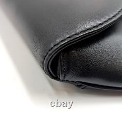 RANK-A Cartier Leather Panthere Clutch Bag Leather Push Lock Black Vintage #235