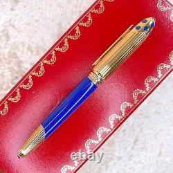 Vintage Panthere de Cartier Fountain Pen Blue Marble Lacquer withCase&Papers